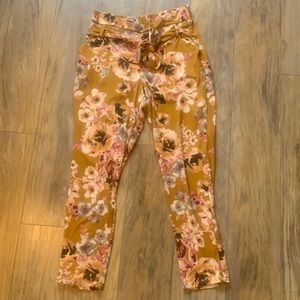 Rainbow floral long pants, size large